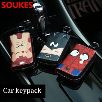 

Cartoon Superhero Car Key Case Wallets Home Keychain For Ford Focus 2 3 VW Passat B6 B5 B7 B8 Touran Toyota Avensis Mazda 3 6