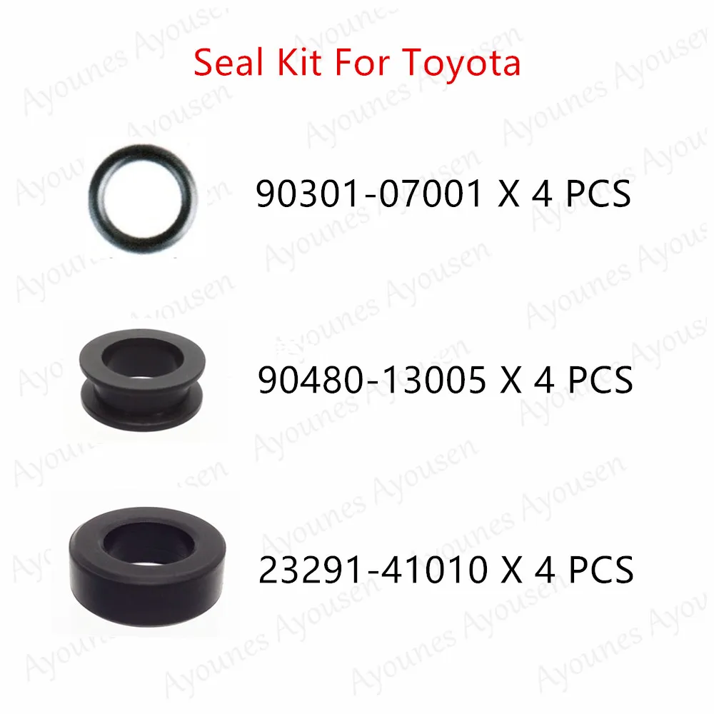 

Free Shipping 4 Sets Seal Oring Kits Viton For Toyota 23291-41010, 90480-13005, 90301-07001 Hot Sale Auto Parts Aftermarket