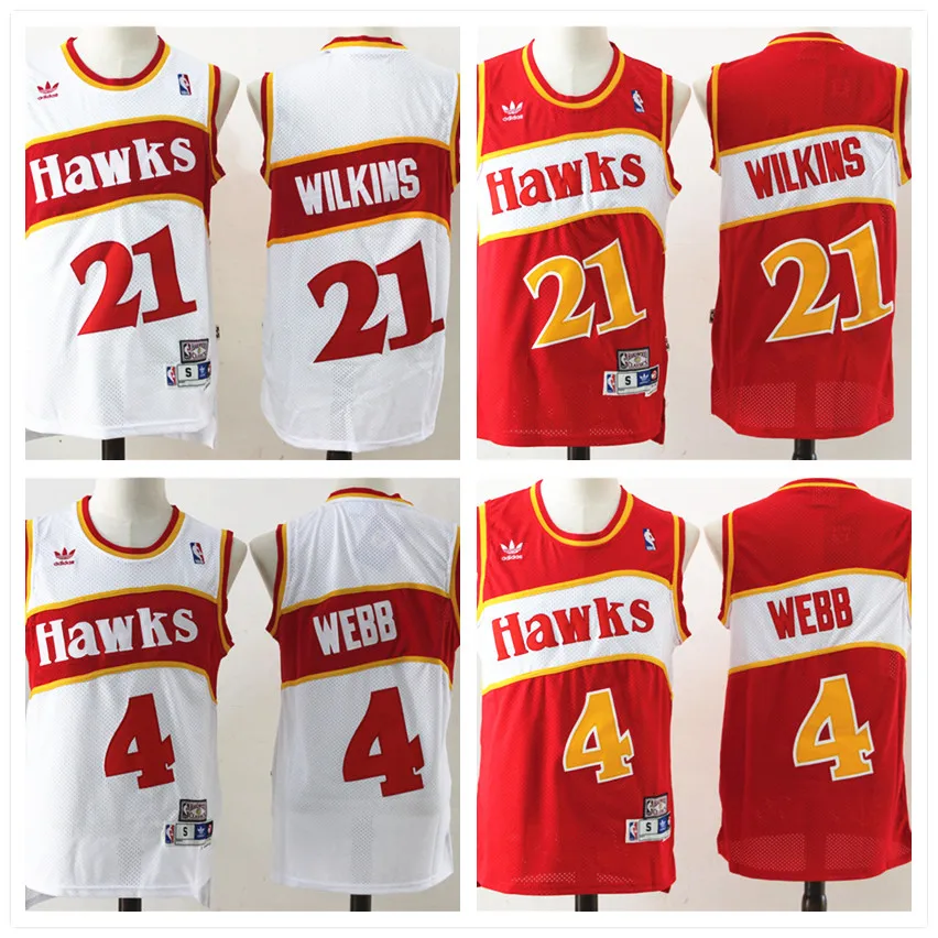 Atlanta Dominique Wilkins Spud Webb Ретро баскетбольные майки для мужчин
