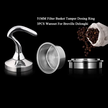

Non Pressurized Filter Cup Tamper Dosing Ring Set For Breville Delonghi Krups Filter Basket 2-Cup 51mm Breville Delonghi Filters
