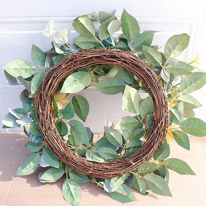 Artificial Succulent Flower Wreath Garden Hanging Wreath for Home Wall Front Door Wedding Decor