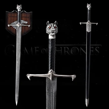 

Sword of Jon Snow LONGCLAW COSPLAY SWORD Real Stainless Steel With Wall Hanging Stand/Black Wooden Sheath-48Inch