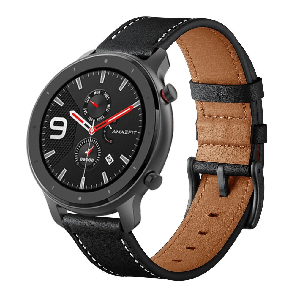 20 22mm Leather Smart Band Bracelet For Garmin Active Replacement Watch Band For Huawei amazfit Samsung Watch Strap Accessories