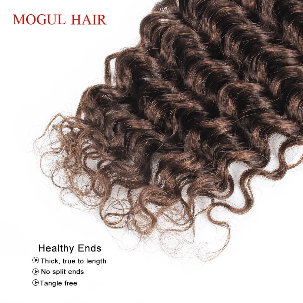 Color 4 Chocolate Brown Deep Wave Remy Human Hair Bundles 10-24 inch Indian Hair Weave Extensions Quality Last Long Mogul Hair