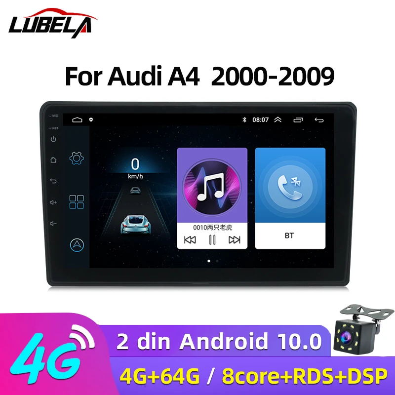 LUBELA-9 inch 2din Android car radio GPS navigation multimedia video player with bluetooth stereo receiver audio for Audi A4 B6 car stereo Car Radios