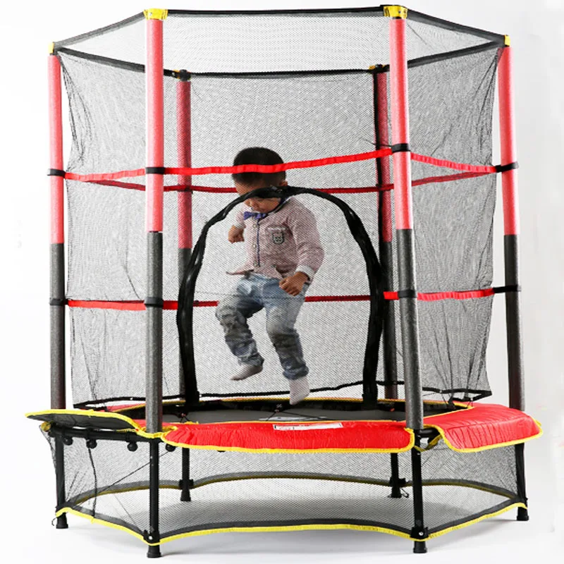 Children Jumping Trampoline Bed with Protective Net Environmental Protection Safety Household Fitness Equipment | Спорт и