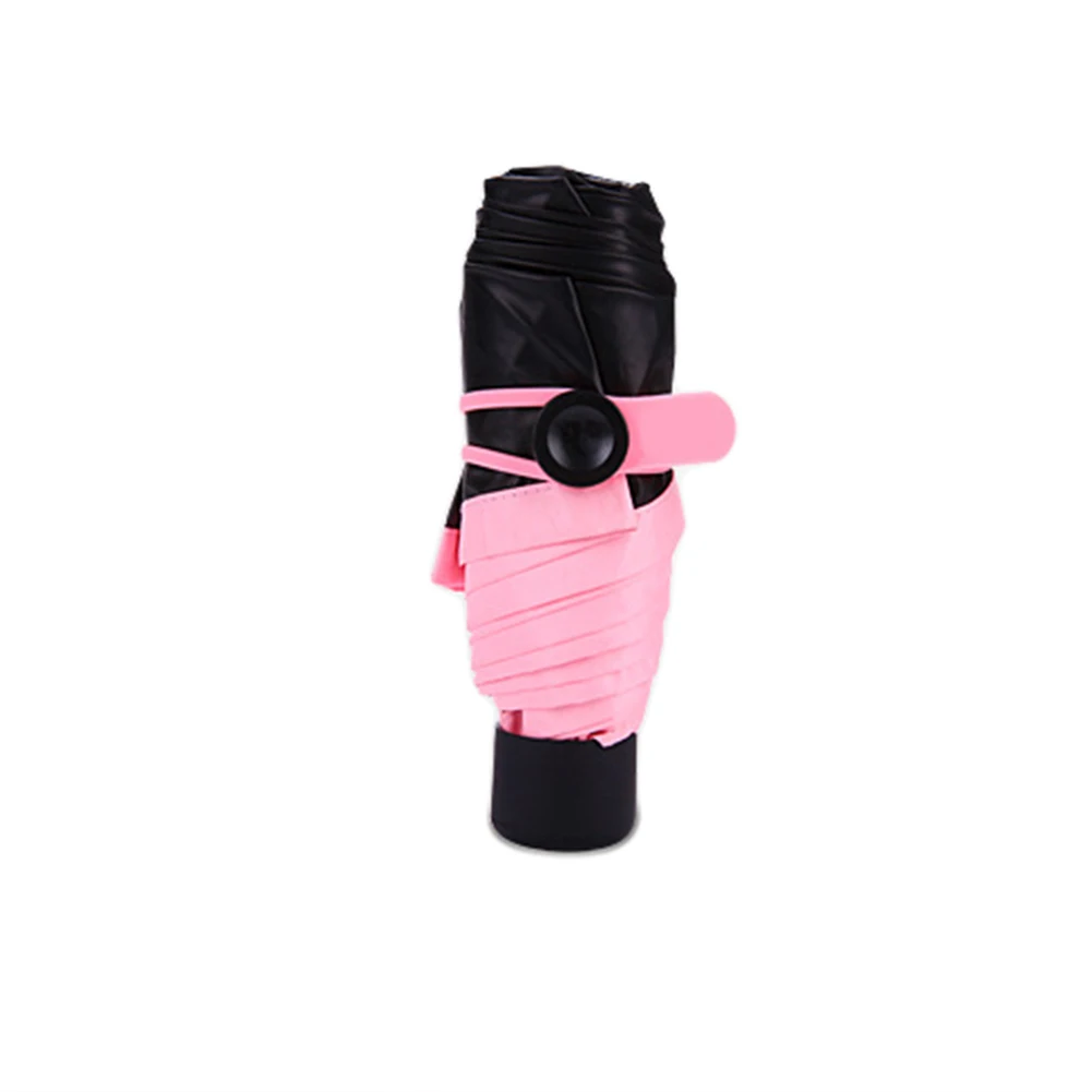 Новая мода 180 г маленький портативный складной модный карманный мини-зонтик Женская водонепроницаемая защита от ветра, УФ излучения Зонты путешествия - Цвет: Розовый