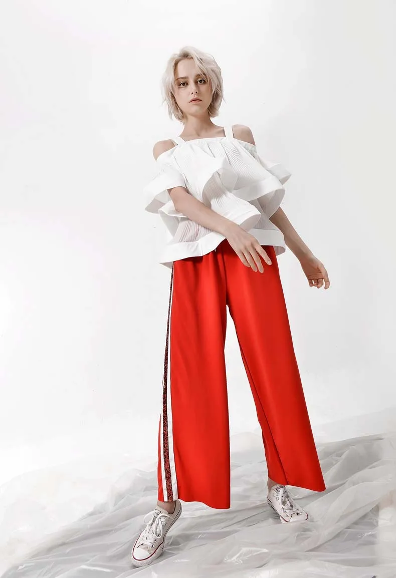 Camisole тройник сверхпрочный плиссированный многослойный летний топ корейский Harajuku белая футболка женская уличная одежда женская одежда PP017