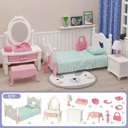 Miniature Dollhouse Furniture & Accessories Set 1/12 - Supermarket Scene with Bedroom Forest Theme for Kitchen Play (FED67411)