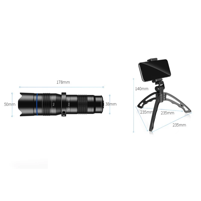 20-40X Telephoto Zoom Lens Monocular+Selfie Tripod