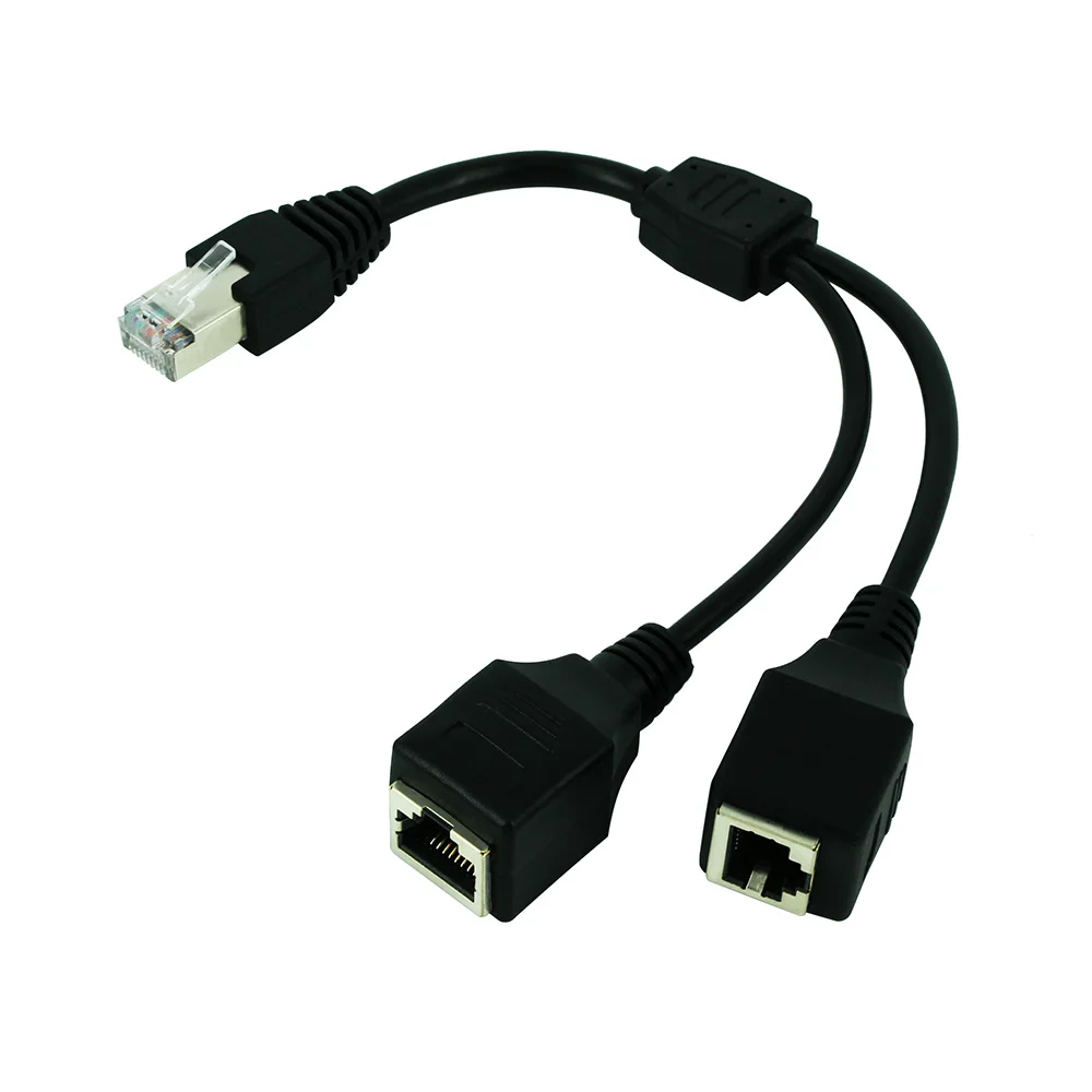 Compra RJ45 1 macho a 2 hembra puerto LAN Ethernet divisor de red Y de transmisión estable Cat5e Cat5 Cat6 fácil adaptador de Cable bVnlodxkw