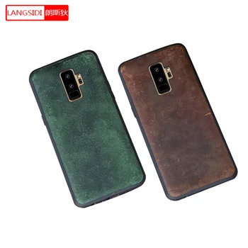 

Literary Retro All inclusive Crazy horse skin phone case For Samsung Galaxy S9 S9 Plus S8 S8plus Note 8 Genuine Leather case