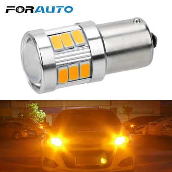 

FORAUTO 1 Piece 1156 5630 18smd LED Auto Brake Light Reverse Bulbs Turn Signals Amber White Car DRL Driving Lamp S25 P21W