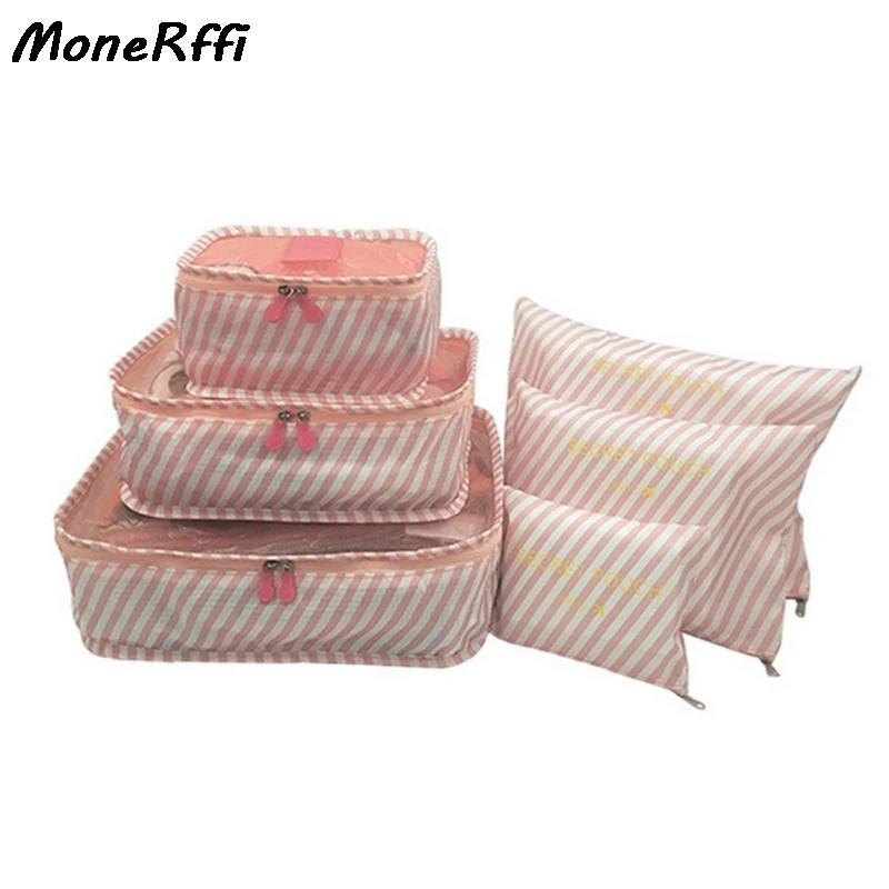 MoneRffi 6 шт./компл. дорожная сумка для хранения Чемодан Сетка Сумка Для Костюмы аккуратные Упаковка Кубики Чемодан организатор мешок