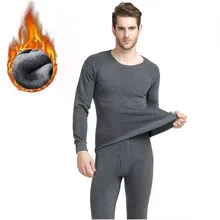 Зимние подштанники толстые Для мужчин комплекты термобелья Утепленная одежда для российских Канады и Европейского