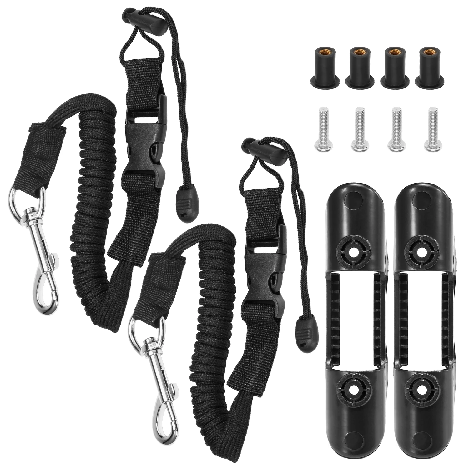 2Pcs/Set Kayak Paddle Leashes With Clips