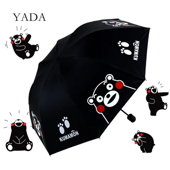 

YADA INS Fashion 3-Folding Bear Pattern Umbrella Fold Women UV Rainproof Cartoons Umbrella Parasol Rain Sun Umbrellas YD200161