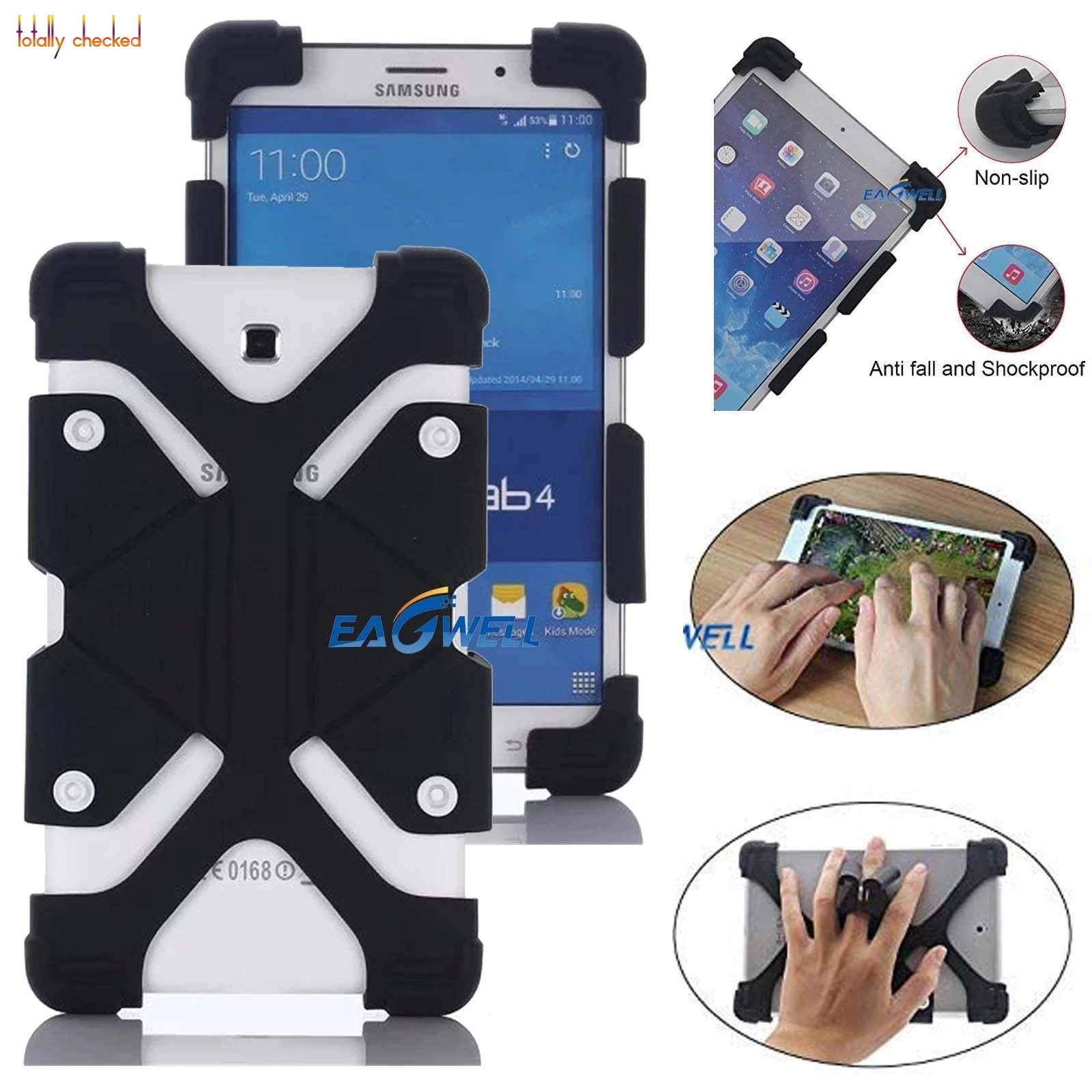 Универсальный силиконовый чехол-подставка для CHUWI Hi9 Pro 8,4 ''полная защита четырех углов - Цвет: Черный