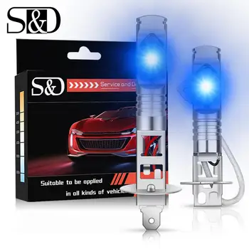 

2Pcs H1 Led Bulb H3 LED Lamp Super Bright 7035 CSP Car Fog Lights Day Driving Running 12V 24V 6000K Automobile H1 H3 White Blue