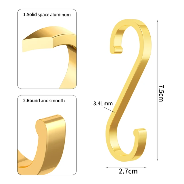 Fypo Űr Alumínium S Horog Multifunkcionális Fém Függő Konyha Fürdőszoba Korlát Fogas A Ruhák Kézitáskához - Image 4
