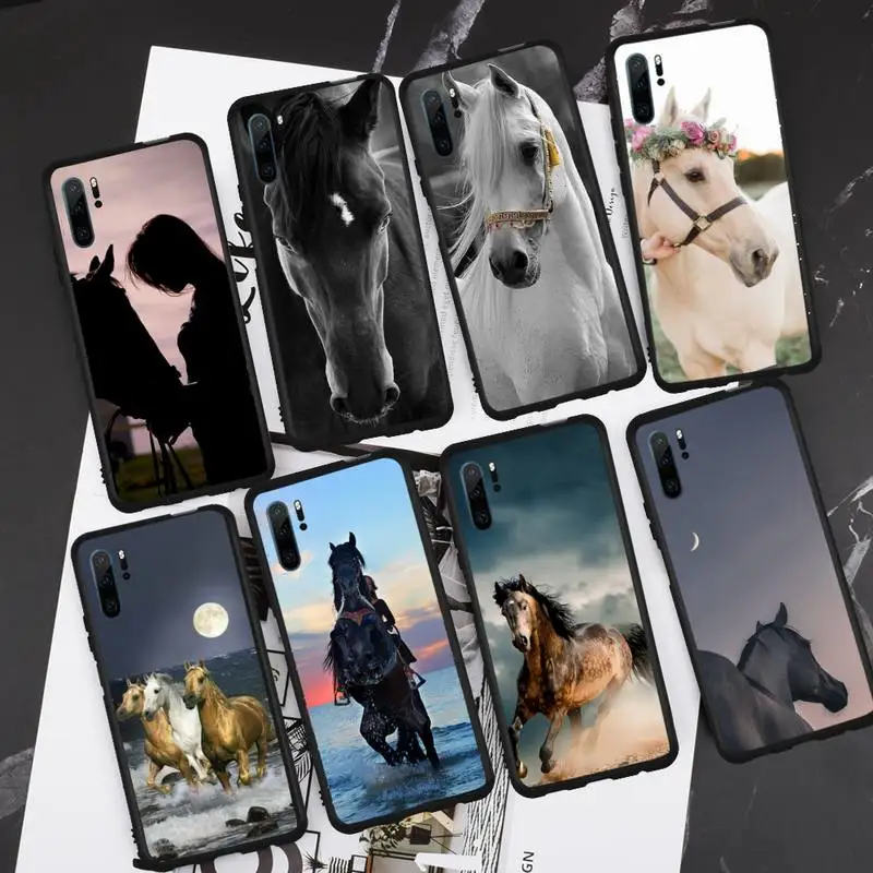 

horse run animal pattern funda coque cover Phone Case For Huawei Enjoy 7 7s 8 8e 9 9e 10 plus P8lite 2017 Honor 5a view9 play 3e