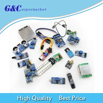 

16pcs/lot Raspberry pi 2 3 the sensor module package 16 kinds of sensor for arduino kit diy electronics