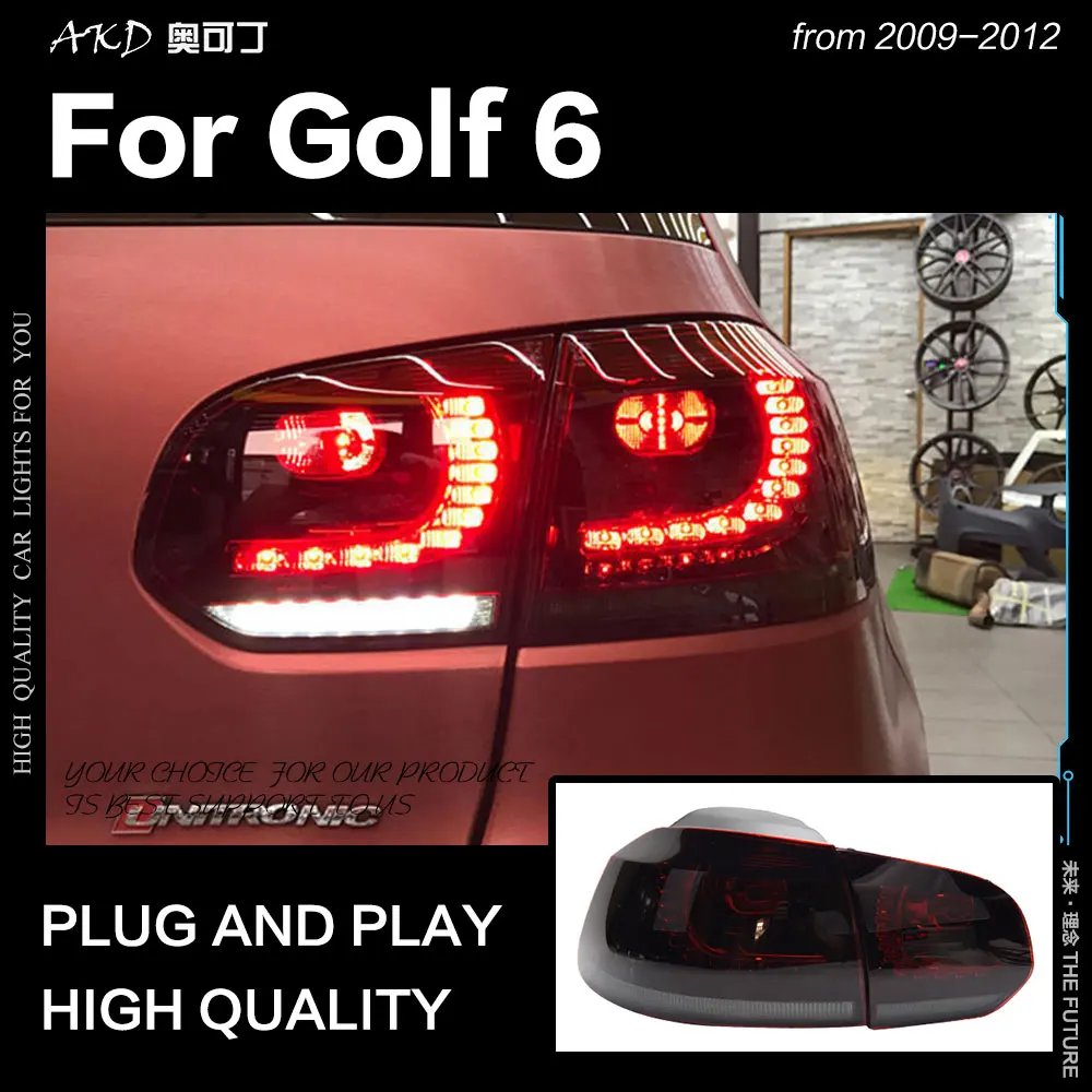 AKD Car Styling for VW Golf 6 Tail Lights 2009-2012 Golf6 R20 LED Tail Lamp LED DRL Dynami Signal Brake Reverse auto Accessories