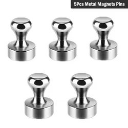 Imanes de neodimio con pasador de empuje de Metal, imanes de tierras raras para refrigerador, calendario, mapa, tablero de mensajes, pegatinas, decoración del hogar, 5 unids/set por juego