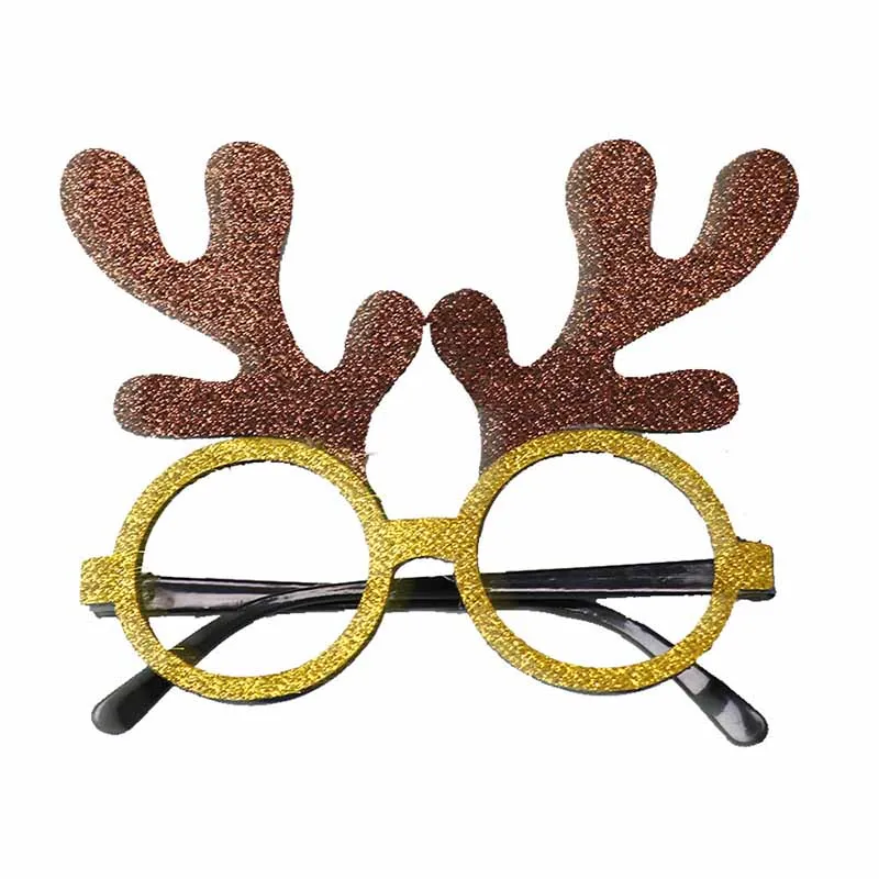 New Year Glasses Gifts Merry Christmas Eve Decorations Party For Home Ornaments Decor Xmas Tree Santa Claus Deer Snowman