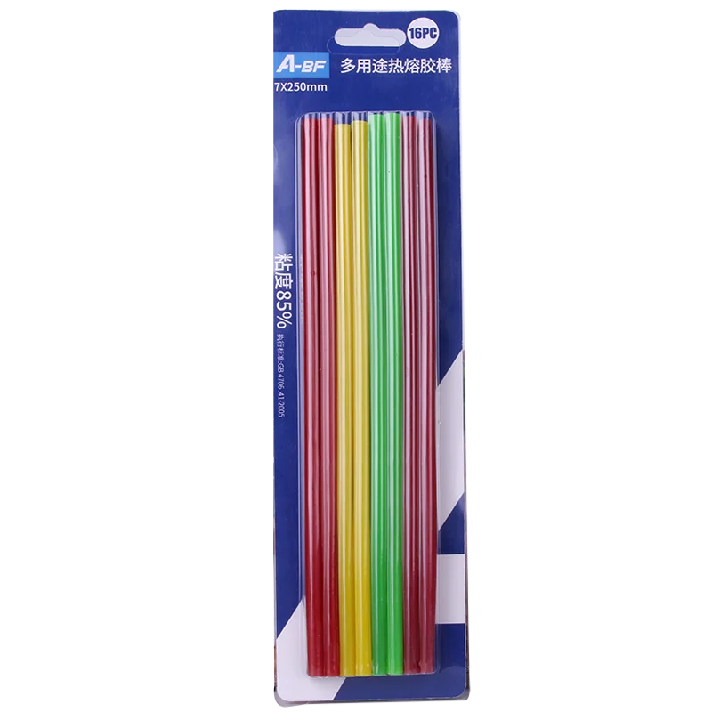 7x250mm(16pcs) A-BF клеевые палочки с высокой вязкостью, силиконовый клей и альбом для рукоделия, бытовые Детские DIY Инструменты для клеевого пистолета JQ-8835/JQ8835B 16 шт - Цвет: 7x250mm(16pcs)