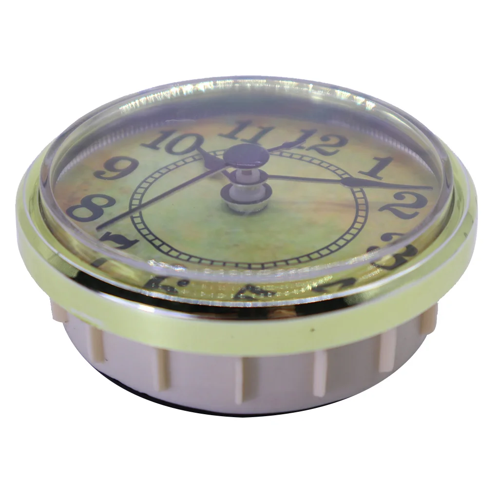 70mm Dial Arabic Numeral Round Quartz Clock Insert Movement Golden Trim