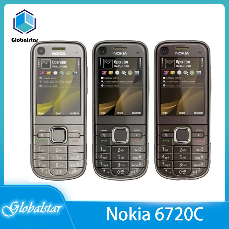 Nokia 6720c clásico reacondicionado Original 2,2 pulgadas 6720 teléfono móvil GSM 3G GPS 5MP 1050mah 1 año de garantía, envío gratuito