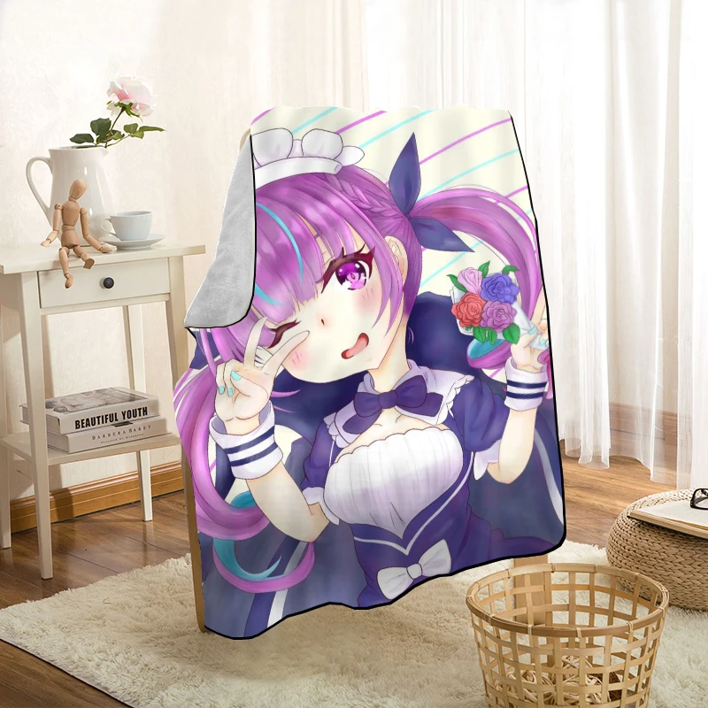 

Cute Anime Girl Minato Aqua Throw Blanket Personalized Blankets On For The Sofa/Bed/Car Portable 3D Blanket For Kid Home Textile