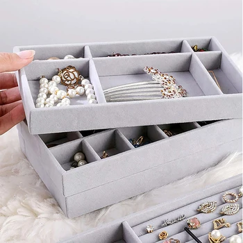 

4Pcs/Set Necklace Display Tray Jewelry Display Tray Ring Holder Showing Case Jewellry Storage Container Earring Bracelet Box