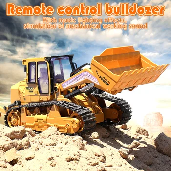 

2.4G RC Bulldozer Truck Toy Remote Control Engineering Vehicle Simulation 5 Channels Car Model Toys M09