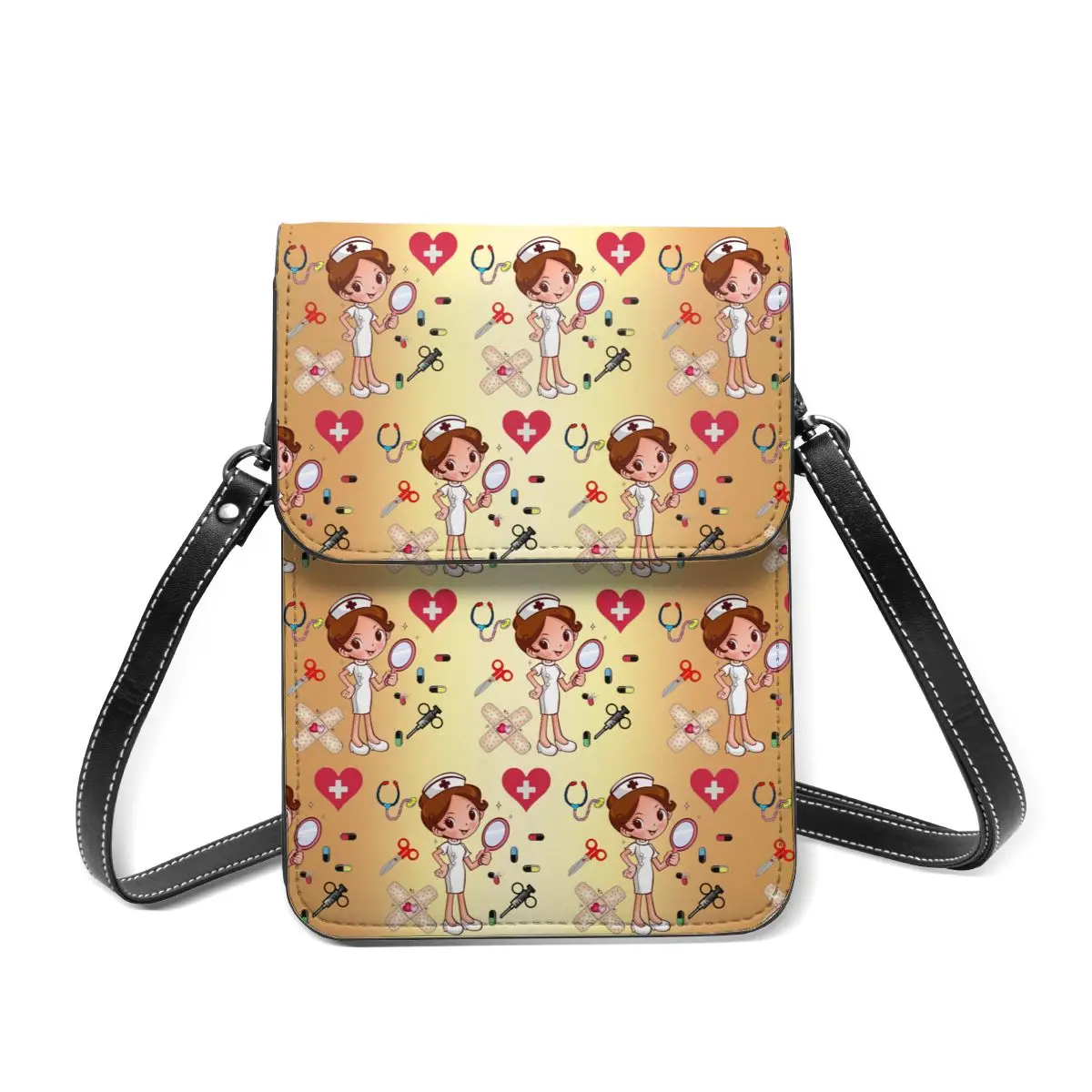 

NOISYDESIGNS Nurse Doctor Designs Women Shoulder Bag PU Money Wallet Mini Mobile Long Phone Bags Holders Clutch Bolsa Gradient
