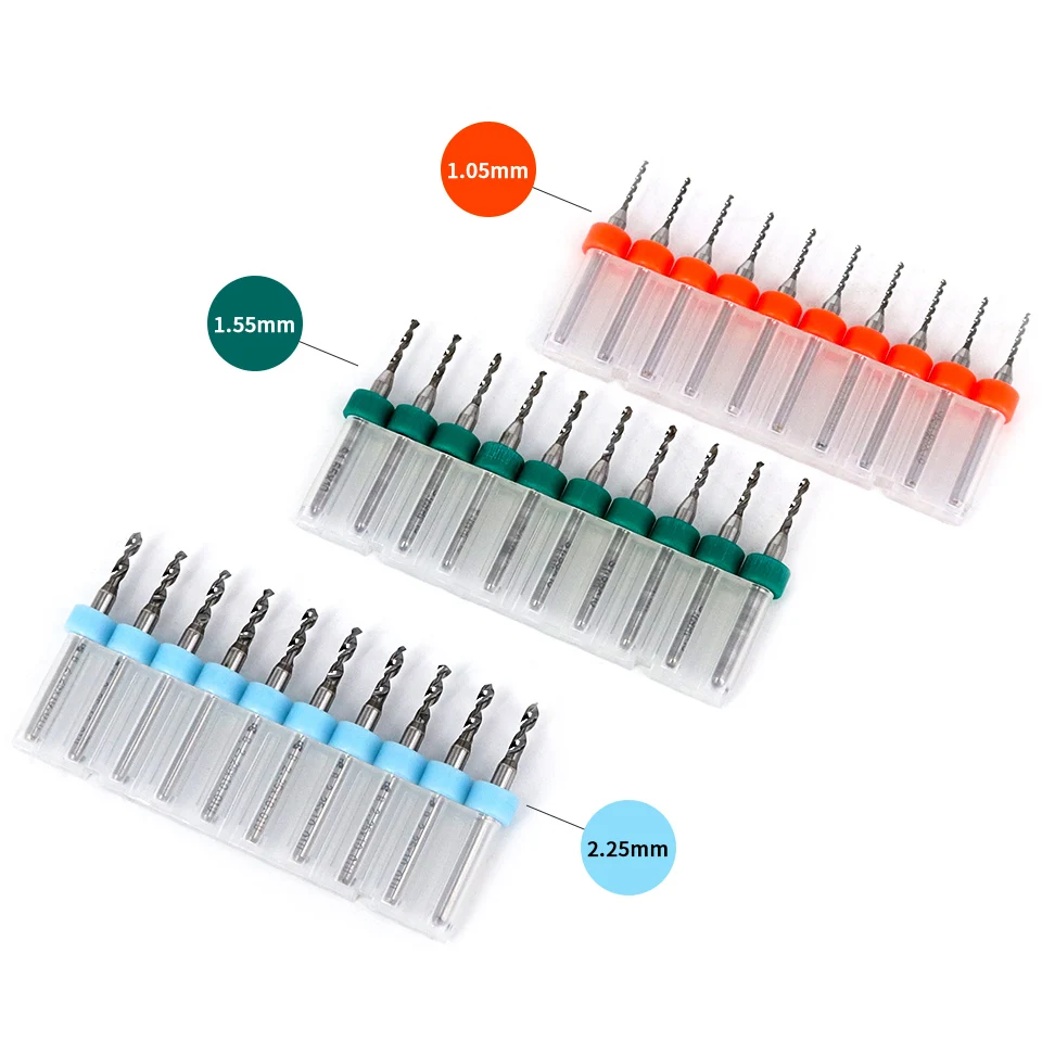10Pcs PCB Mini Drill Bit Set Tungsten Steel Carbide Metal Drill For Print Circuit Board CNC Machine Bits Tool Kits 3.175mm drill bit set drill bits drill bit