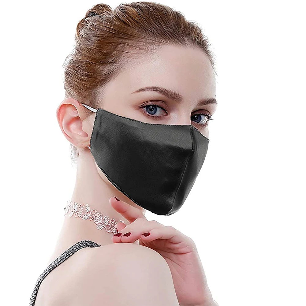 Face Mask Double Silk Mouth Mask for Women Men Dustproof Adjustable Breathable Beauty Mask Summer Sunshade Reusable