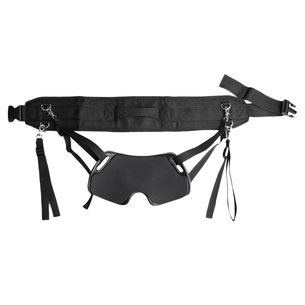 Stand Up Back Harness Fighting Belt Padded Waist Gimbal Pad with Waist Rod Holder, Black