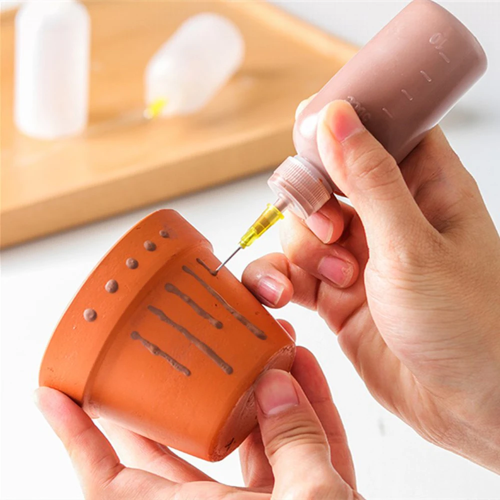 Polymer Clay Tools Pottery Tools Clay Sculpting Tools Pottery Sculpting Tools Clay Craft Tool 50ml Ceramic Art Squeeze Clay Bottle Multi-needle Point Line Texture Effect Creative Clay Decoration DIY Pottery Painting Tool
