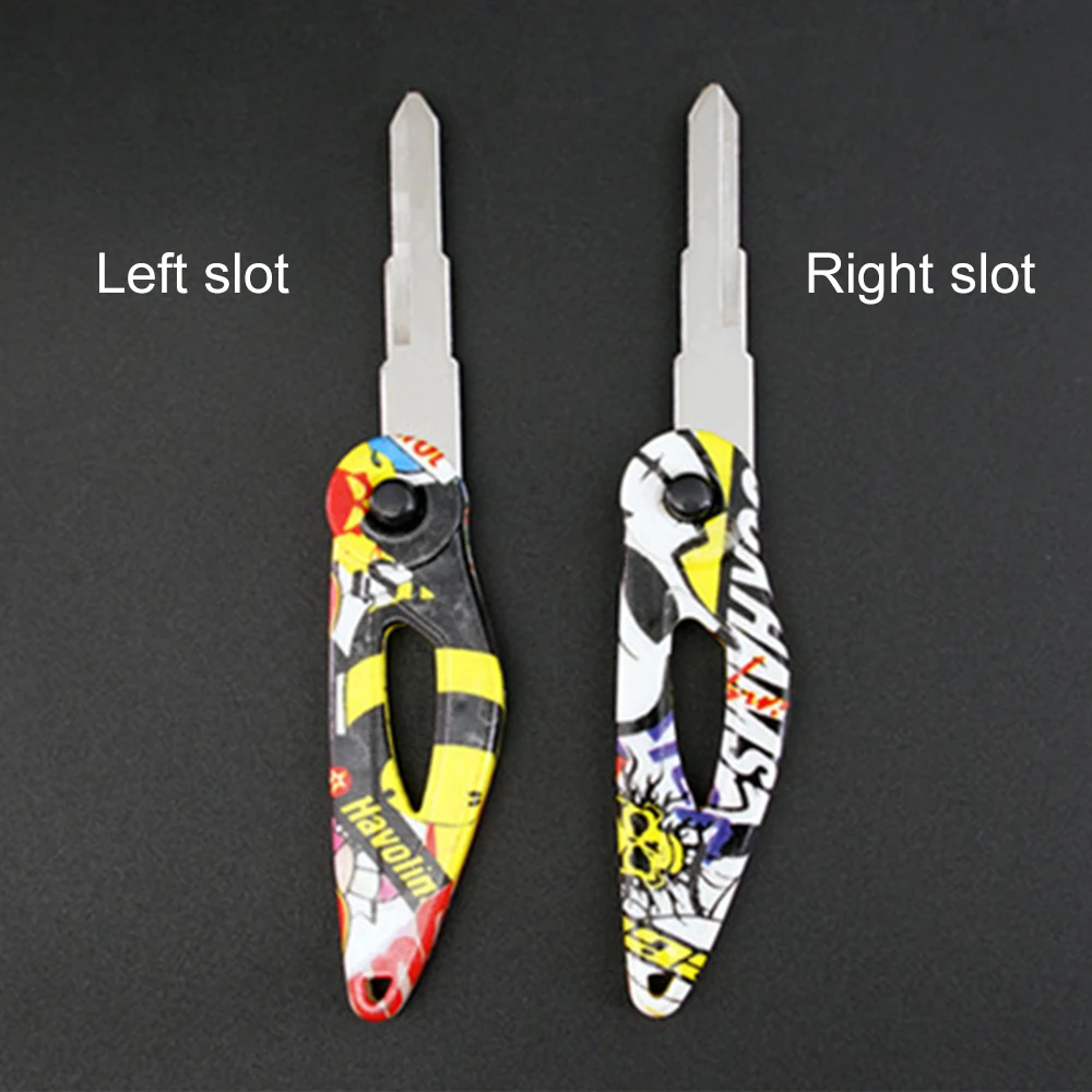 Motorcycle Remodel Keys Embryo Graffiti folding Key Head Automatic Bouncing Keychain Car Key Blanks for Motorcycle Motorbike