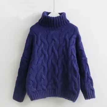 

Winter Turtleneck Sweater Women Clothes Pullover Thick Jumper Korean Loose Knitted Girl Causal Winter Sweater