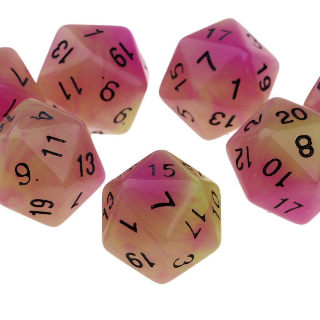 10PCS Night Luminous Dice Role Playing Game D20 Dice for Dungeons &Dragons DND Role Playing Game Dices