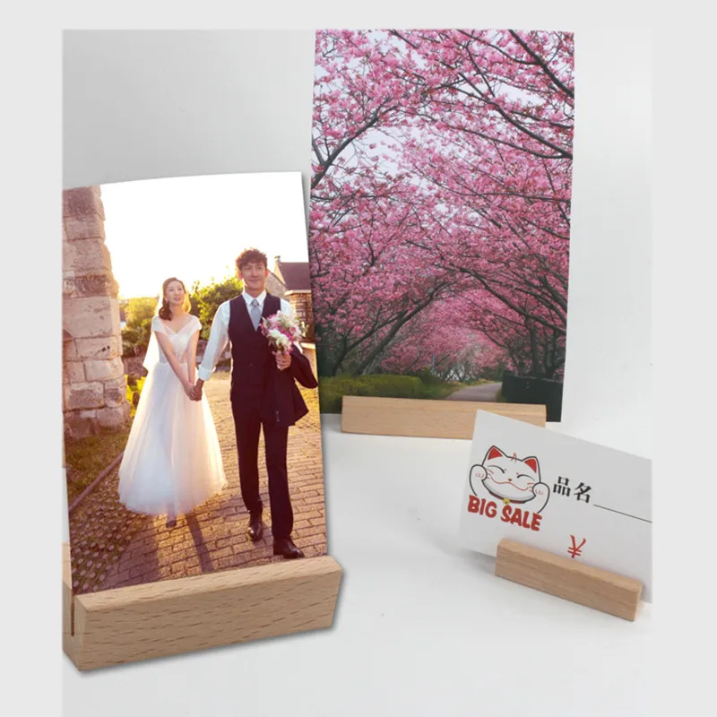 Small Wood Place Card Holders Table Number Sign Holders Stands  Paper Cards Holder Base Wedding Reception Party Decoration