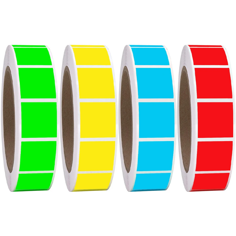 100-500pcs Color Coding Labels Stickers Square Chroma Labels Stickers 1 Inch Round Red Yellow Blue Green Self-Adhesive Stickers