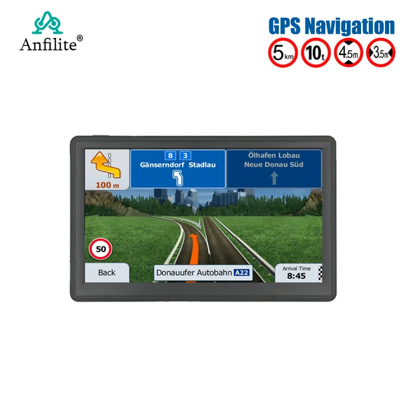 Anfilite 7 дюймовый автомобильный GPS навигатор 800*480 512M 16GB Android MT8127 четырехъядерный Cortex