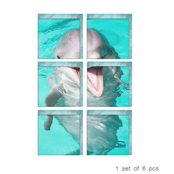 

3D Dolphin Bathtub Appliques Bath Sticker Tub Bathroom Decal Mural Non-slip Waterproof Self-adhesive Home Decoration
