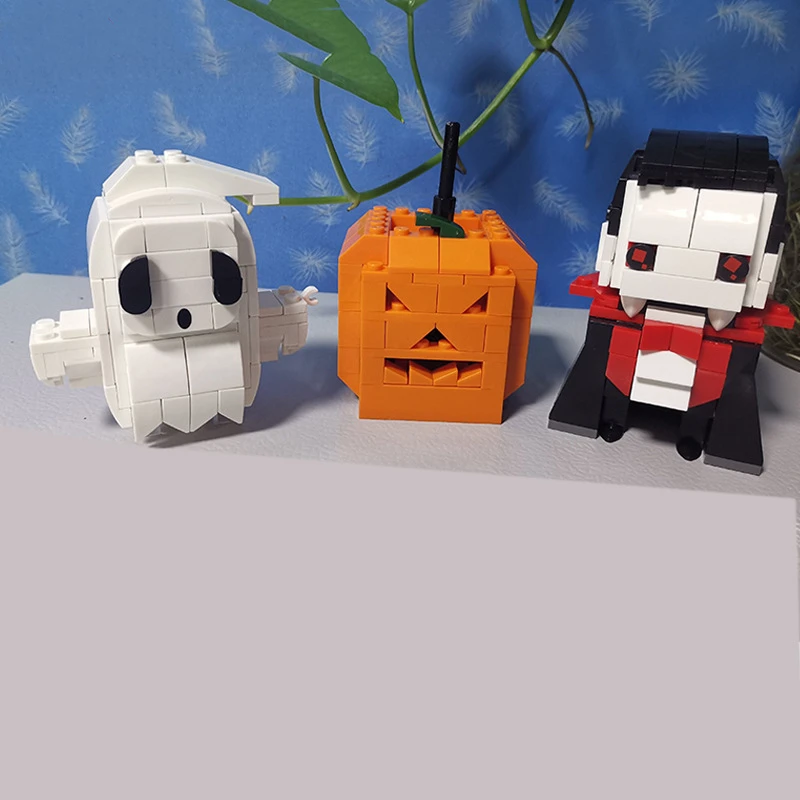 Children Halloween Series Tricky and Micro-Diamond Small Particles Assembled Pumpkin Ghost Building Block Toys Gift | Игрушки и хобби