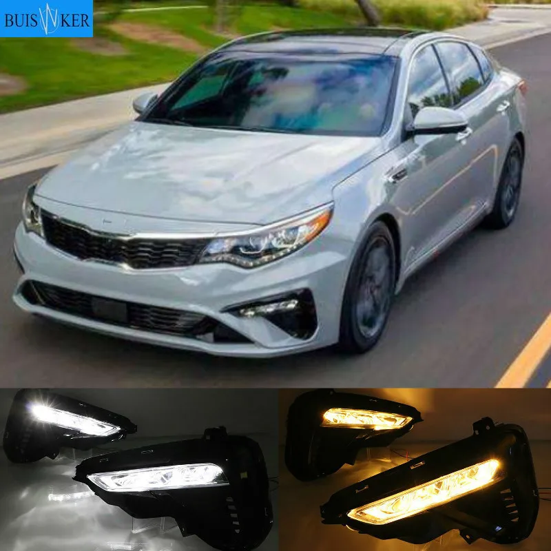 1pair For Kia K5 Optima 2019 2020 LED DRL Daytime Running Light Daylight Signal fog lamp Styling Auto Drive lights | Автомобили и