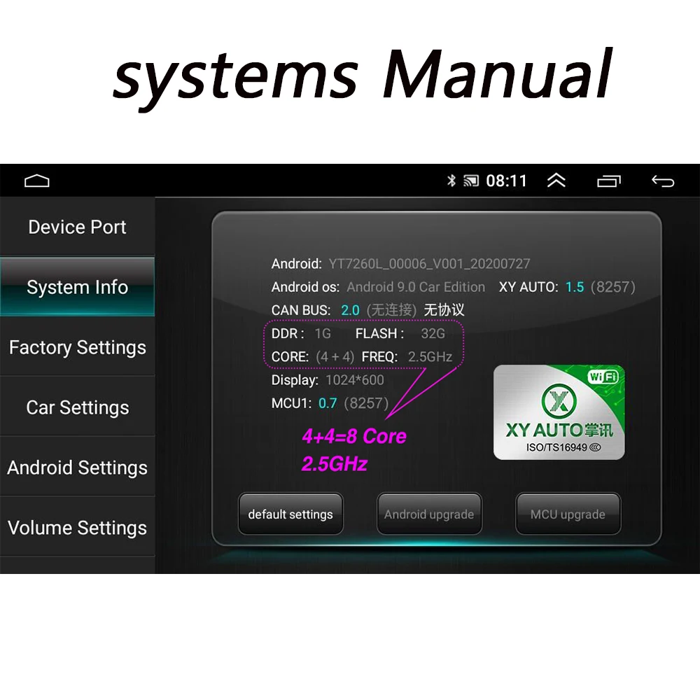 Автомагнитола AMPrime мультимедийный плеер на Android с 7 &quotэкраном восьмиядерным